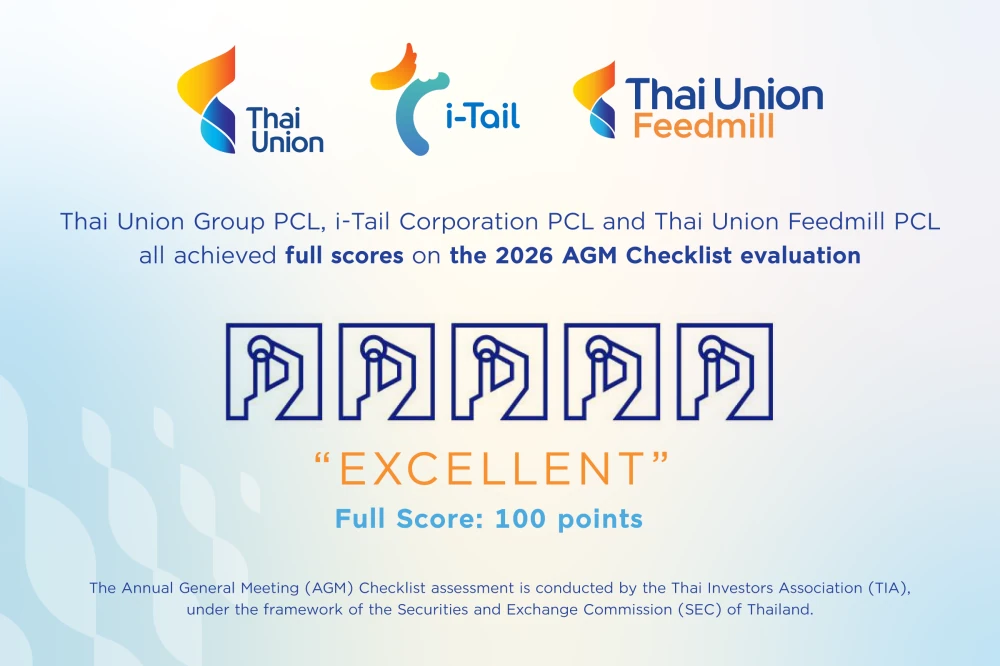 Thai Union Group, i-Tail and Thai Union Feedmill earn a perfect 100 in the 2026 AGM Checklist